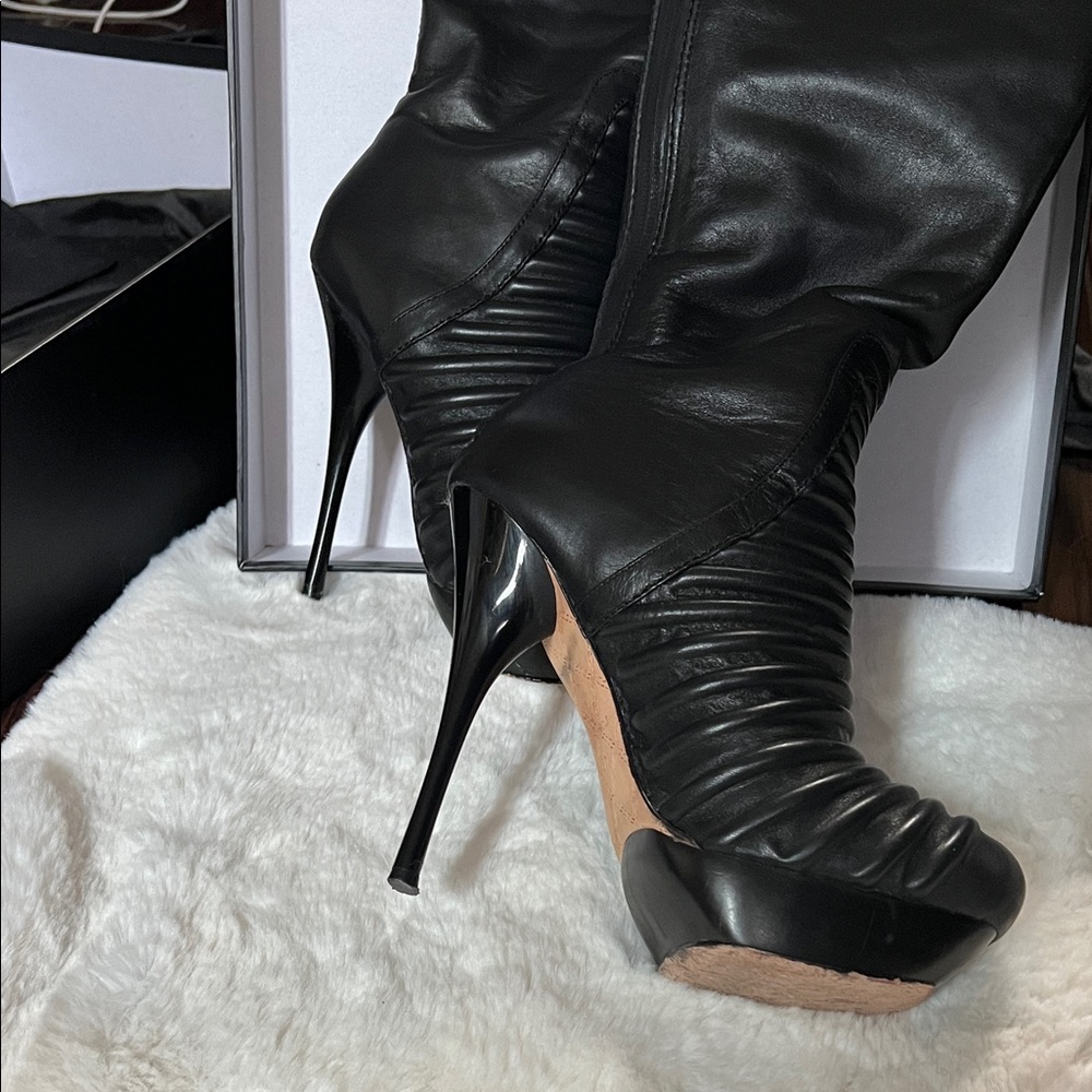 L.A.M.B. Black Heeled Boots